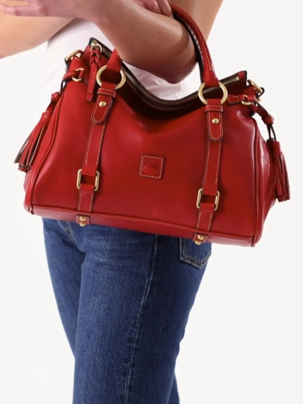 💖SPOTLIGHT💖NWT Dooney & Bourke Red Florentine Satchel with Gold Hardware
